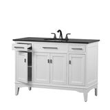Manor Grove 49 In. W Bath Vanity in White with Granite Vanity Top in Black with White Sink