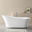 Aiden 70 In. Acrylic Flatbottom Non-Whirlpool Bathtub in White and Faucet Combo in Chrome