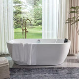 Cergy 67.7 In. Acrylic Flatbottom Freestanding Bathtub in White