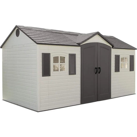 Lifetime 15 Ft. X 8 Ft. High-Density Polyethylene (Plastic) Outdoor Storage Shed with Steel-Reinforced Construction