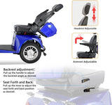 Mobility Scooter Fastest Mobility Scooter with Four Wheels for Adults & Seniors, Blue 800W