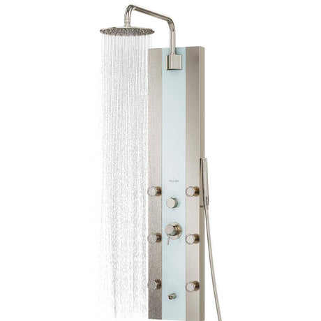 Tropicana 6-Jet Shower System in White Glass