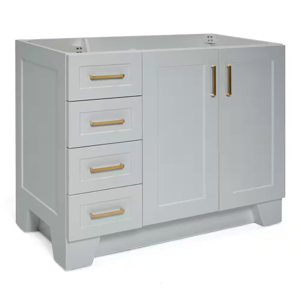 Taylor 42 In. W X 21.5 In. D X 34.5 In. H Freestanding Bath Vanity Cabinet Only in Grey
