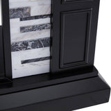 Etta Marble 46 In. Electric Fireplace in Black with White and Gray