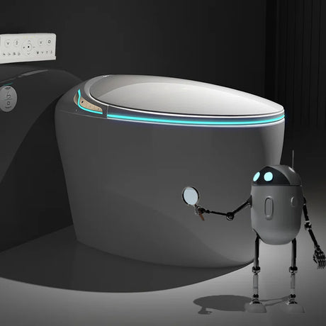 YULIKA 1.31 Gallons per Minute GPF Elongated Floor Mounted Bidet Smart Toilet with Water Tank