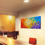 Hand Painted Texture Oil Painting on Canvas Abstract Wall Art Deco Contemporary Artwork Framed Ready to Hang 40X20 Inch