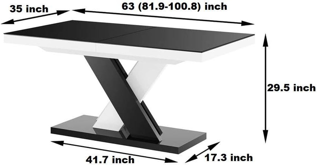 XENNA Extendable Dining Table (Black/White)