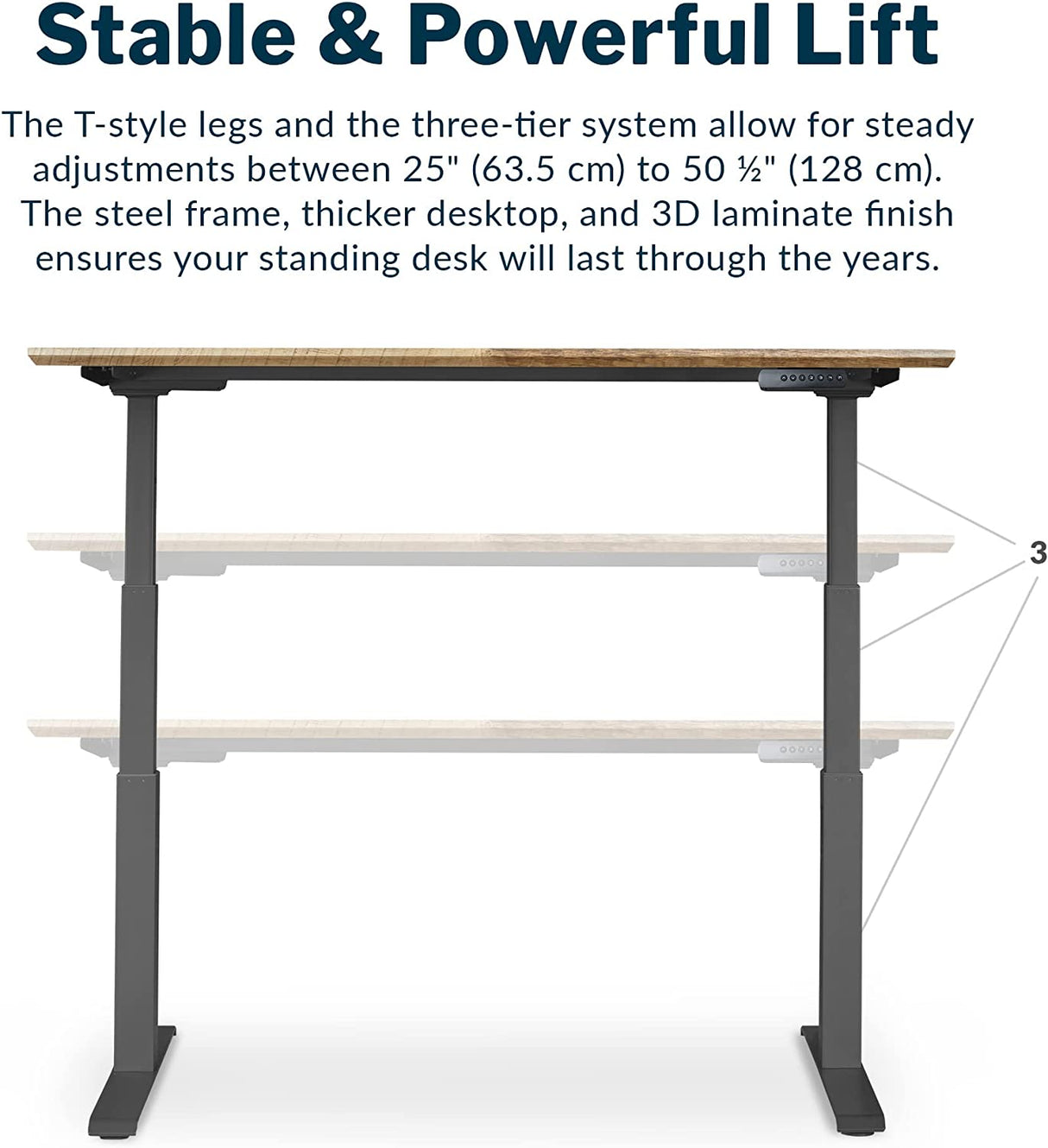 Electric Standing Desk- 60X30 desk Adjustable Height Stand up Desk-Dual Motor with Memory Presets, Stable T-Style Legs- Home Office Essentials- Reclaimed Wood