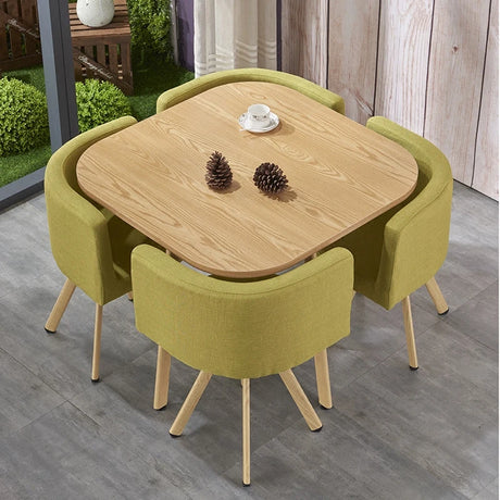 Kitchen round Table Chair Set Dining Room Furniture Comedor 4 Sillas Living Room Mahjong Table Wood Dining Table Set 4 Chairs