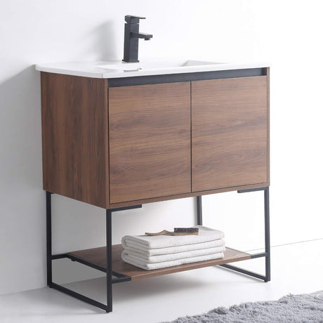 '- 30" Inch Bathroom Vanity and Sink, Knob Free Design - Urbania Collection