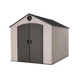 Lifetime Polyethylene Storage Shed, 71.25 Sq. Ft., 8 Ft. X 10 Ft. X 8 Ft., Tan/Gray (60371)