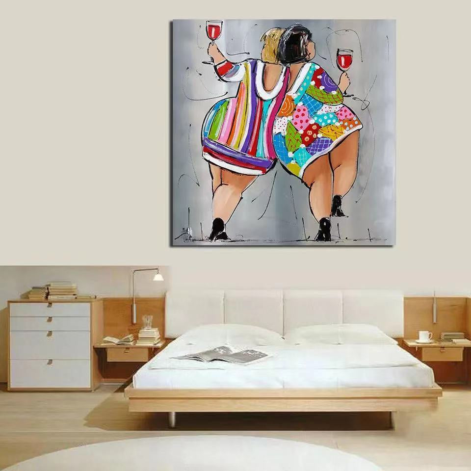 Wall Art Painting for Bedroom Living Room Handpainted Modern Nordic Figure Character Canvas Painting Art Abstract Girl Pictures