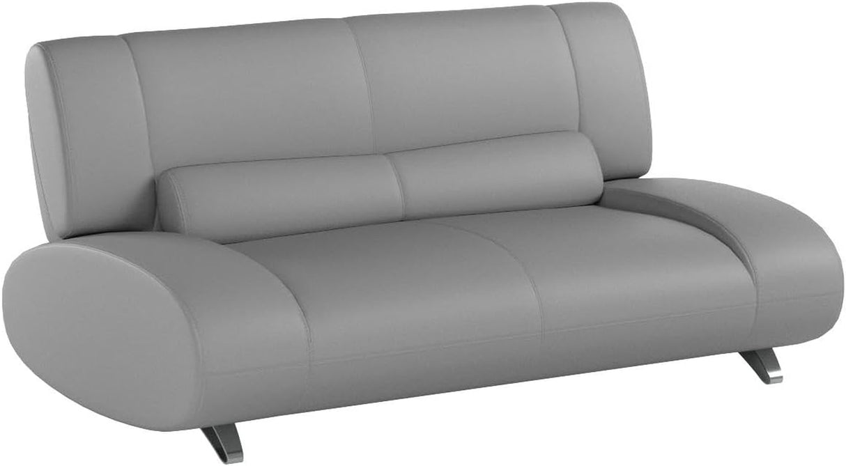 Furniture Modern Aspen Light Grey Microfiber Leather Loveseat