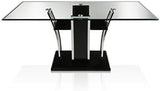 Valery Contemporary Glass Top Dining Table in Black