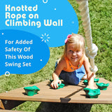 Creative Playthings Northbridge Pack 1 Wooden Swing Set (Made in the USA), Includes Climbing Wall for Kids, Playground Swings and Slide, and Tire Swing, 22 X 12 X 11 Ft