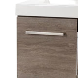 Stella 25 In. W X 19 In. D X 22 In. H Single Sink Bath Vanity in White Washed Oak with White Cultured Marble Top