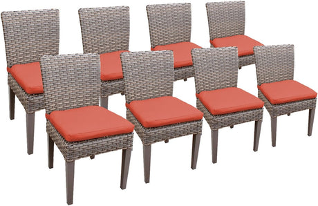 Oasis 8 Piece Armless Dining Chairs, Tangerine