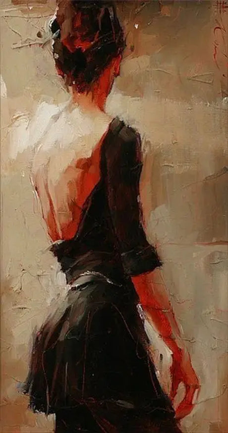Thick Textured Portrait Art Painting Sexy Woman Oil Reproductions Picture on Canvas for Dancing Room,Office,Home Decor,Handmade