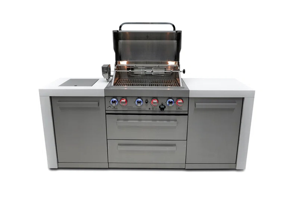 Mont Alpi 32-Inch 4-Burner 78000 BTU Deluxe Stainless Steel Outdoor Barbecue Island Grill
