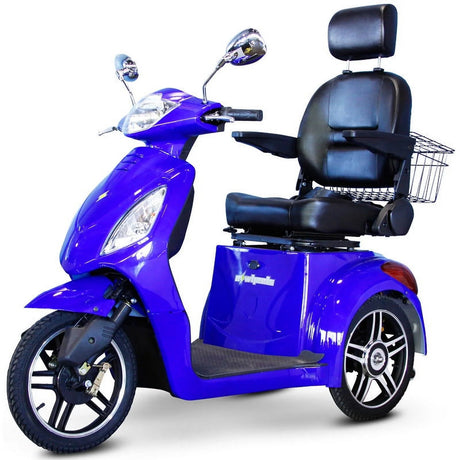 E-Wheels EW-36 3-Wheel 500W High Power Electric Mobility Scooter, Blue