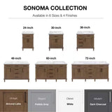 Sonoma 48 In. Single Sink Freestanding Almond Latte Bath Vanity with Carrara Marble Top (Assembled)