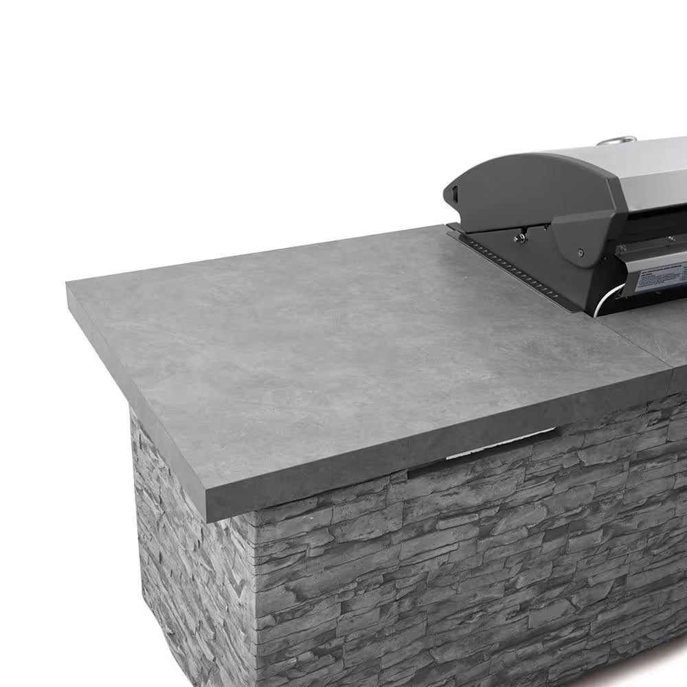 78 In. Pro Elite 5-Burner European Ledge Propane Gas Grill Island in Gray