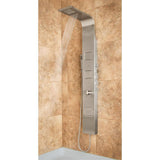 Waimea 3-Jet Shower System with Rainfall and Waterfall Showerheads in Brushed Stainless