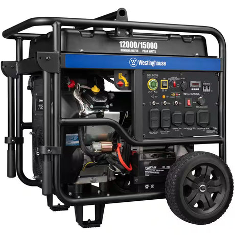 15,000/12,000-Watt Gas Powered Portable Generator with Remote Electric Start, Low THD, and 50 Amp Outlet
