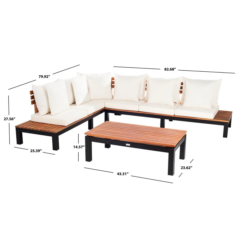 Thalia 100.2'' Eucalyptus Outdoor Patio Sectional