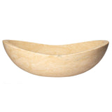 Stone Canoe Vessel Sink in Honed Beige Travertine