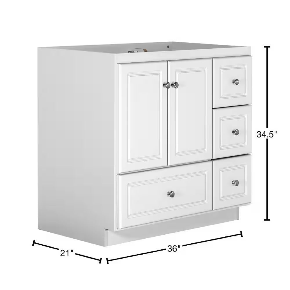 Ultraline 36 In. W X 21 In. D X 34.5 In. H Bath Vanity Cabinet without Top in Winterset