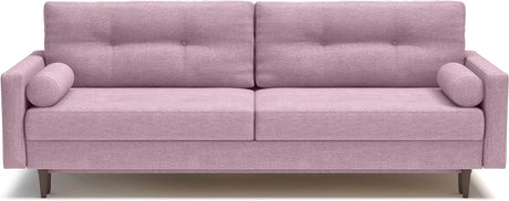 Modern Max Sleeper Sofa Bed - Storage Convertible Couch, Solid Pine Wood, Revolution Performance Fabrics, Sinuous Springs, Made in Europe, Queen Size 90In W X 39In D X 36In H– Pink