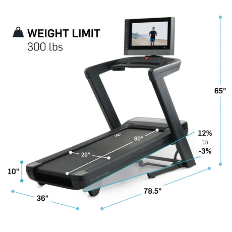 Nordictrack Commercial Series 2450; Ifit-Enabled Treadmill for Running and Walking with 22” Pivoting Touchscreen and Spacesaver Design