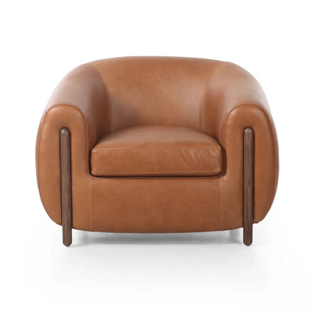 Bruno Leather Barrel Chair