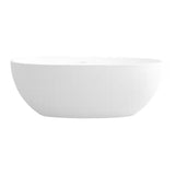 61 In. Stone Resin Solid Surface Matte Flatbottom Freestanding Bathtub in White