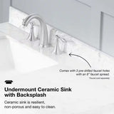 Caville 42 In. W X 22 In. D X 34 In. H Single Sink Bath Vanity in White with Carrara Marble Top