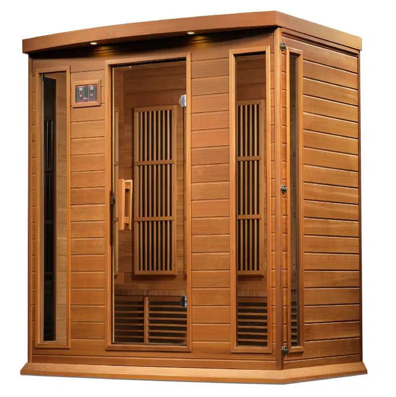 Dynamic Infrared Saunas 4 - Person Indoor Bluetooth Compatible FAR Infrared Sauna in Cedar