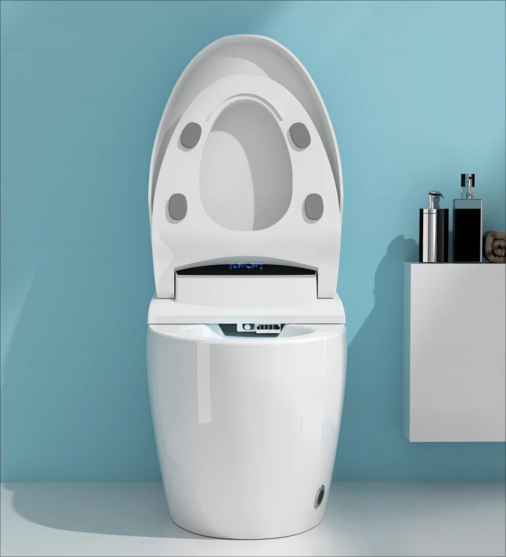 UKEEP Elongated One-Piece Smart Toilet with Advance Bidet and Soft Closing Seat, Auto Dual Flush, UV-LED Sterilization, Heated Seat, Warm Water and Dry