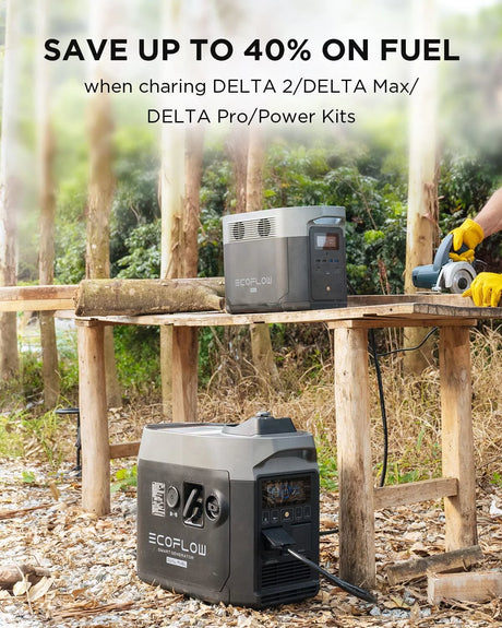 Smart Dual Fuel Generator,Gas/Lpg Inverter Generator,Integrates with Delta Pro/Delta Max/Delta 2,1800W AC Output,For Outdoor Camping,Home Backup,Emergency,Rv,Off-Grid