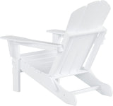 WO Home Furniture Set of 4 Pcs HDPE Adirondack Chairs Lounger Outdoor Folding Seat for Fire Pit, Beach, Balcony, Backyard, Lawn, Patio, Pool, Deck, Garden - Weather UV Resistant (White)