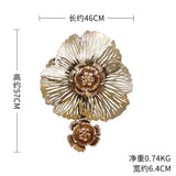 Wall Decoration Living Room Rich Peony Flower Three-Dimensional Iron Wall Decoration Sofa Background Wall Pendant