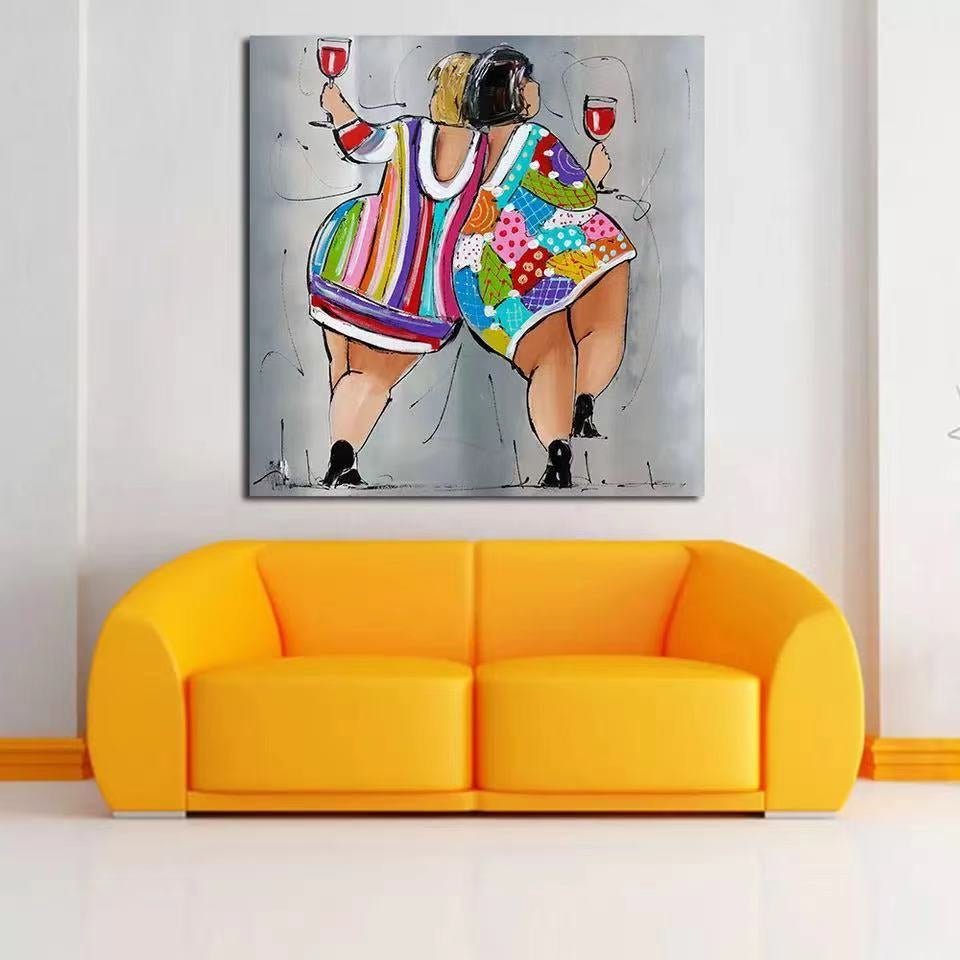 Wall Art Painting for Bedroom Living Room Handpainted Modern Nordic Figure Character Canvas Painting Art Abstract Girl Pictures