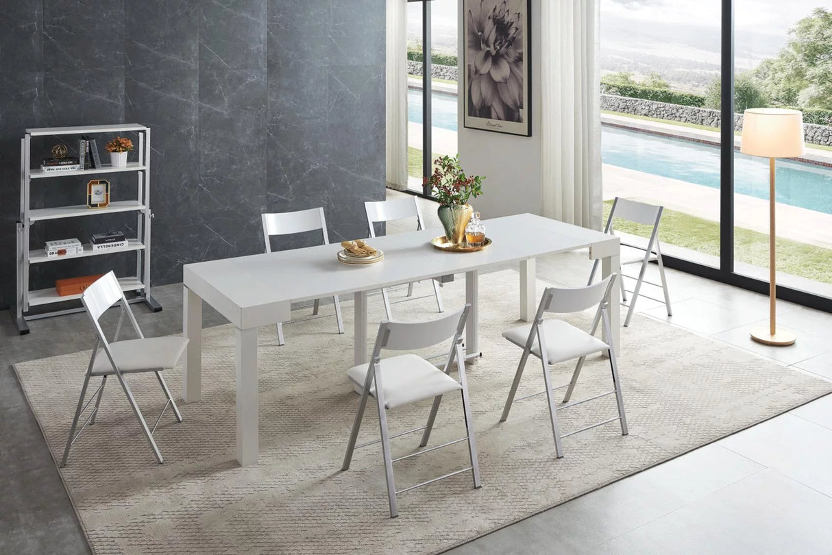White Transformer Console/Dining Table 2241 ESF Made in Italy Contemporary