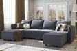 Modular Sectional Sofa U Shaped Modular Couch with Reversible Chaise Modular Sofa with Storage Seats, Bluish Grey