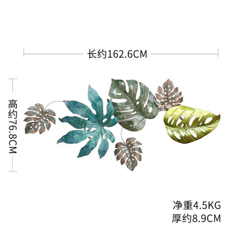 Creative Simulation Plant Wall Decoration Sofa Wall Decoration Pendant Large Wrought Iron Wall Decoration Wall Stickers