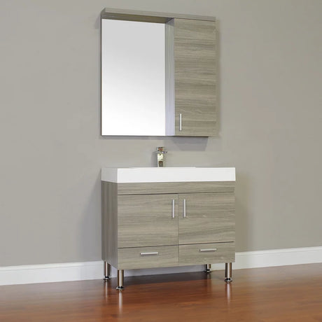Ripley 36" Single Modern Bathroom Vanity in Gray without Mirror