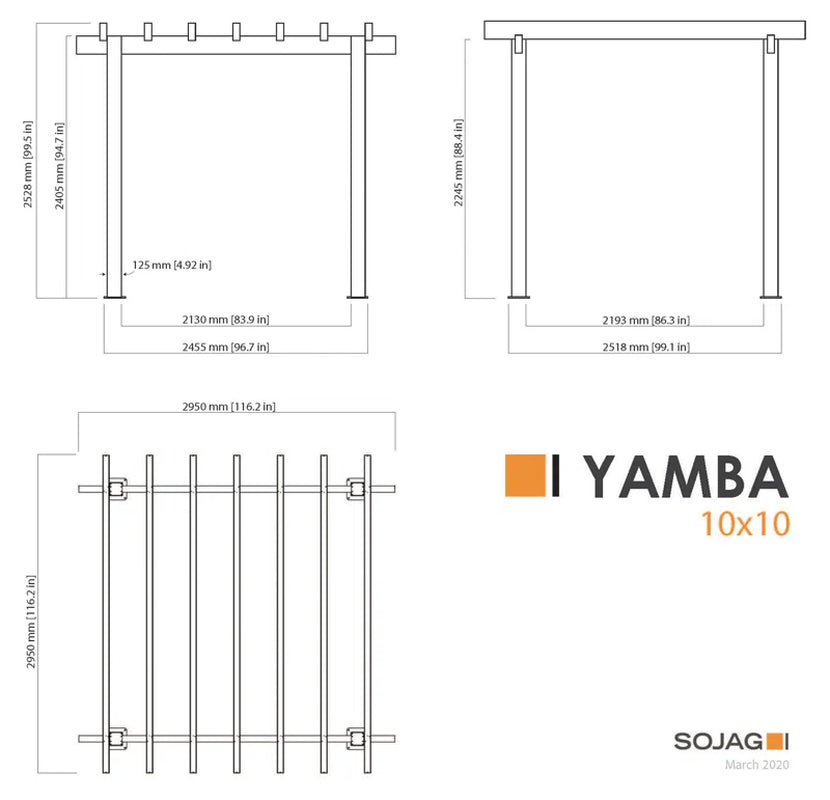 Yamba Metal Pergola with Canopy