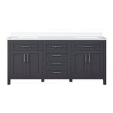 Tahoe 72 W X 21" D Freestanding Bathroom Vanity with Double Sink, Dark Charcoal