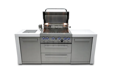 Mont Alpi 32-Inch 4-Burner 78000 BTU Deluxe Stainless Steel Outdoor Barbecue Island Grill