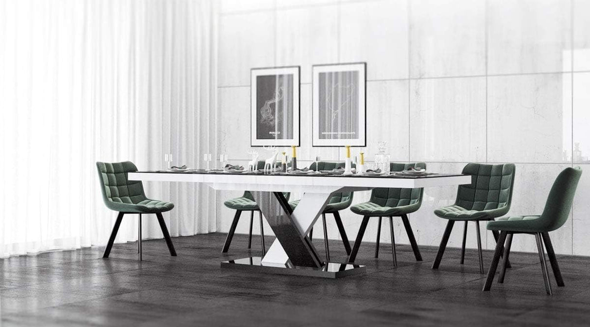 XENNA Extendable Dining Table (Black/White)